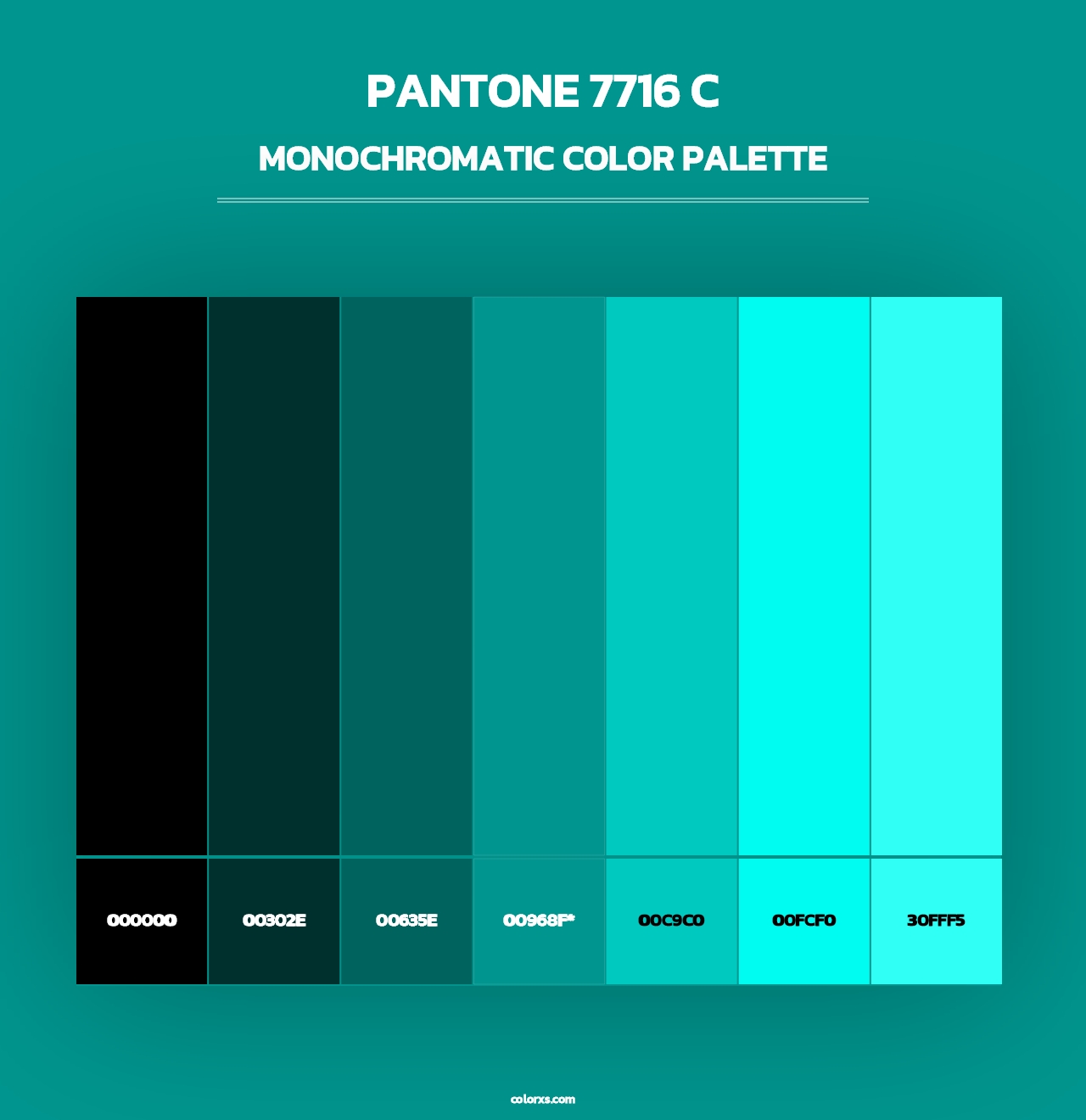 PANTONE 7716 C - Monochromatic Color Palette