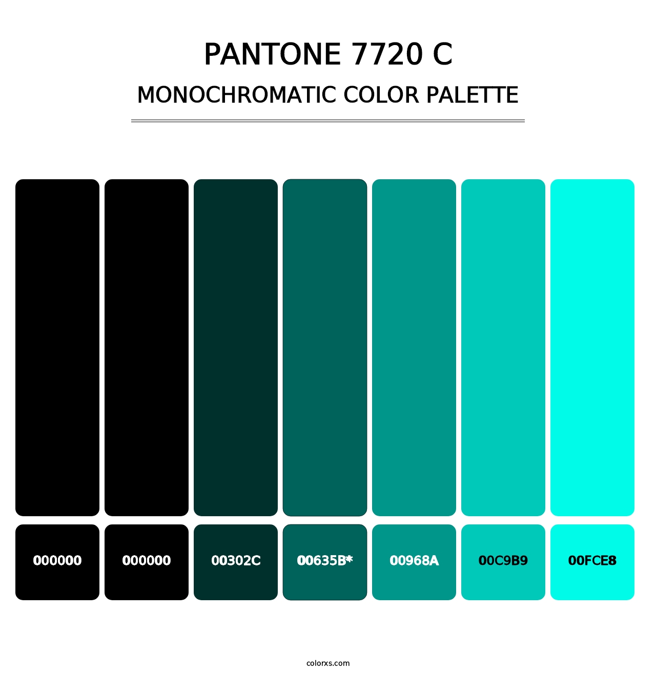 PANTONE 7720 C - Monochromatic Color Palette