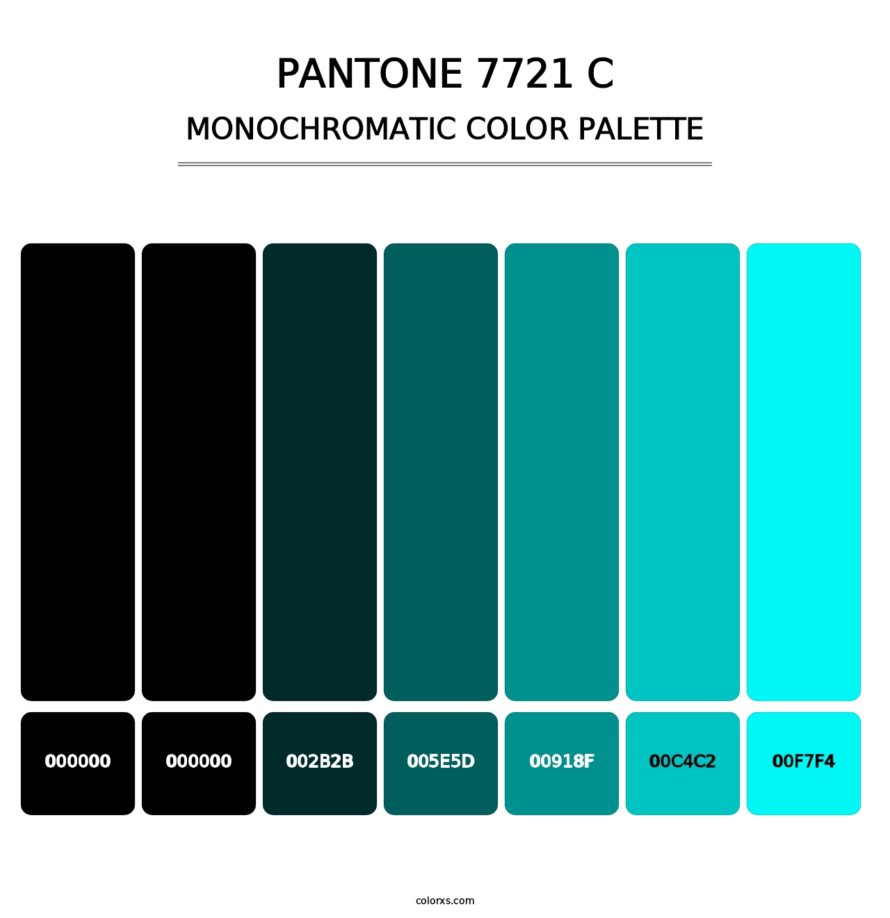 PANTONE 7721 C - Monochromatic Color Palette
