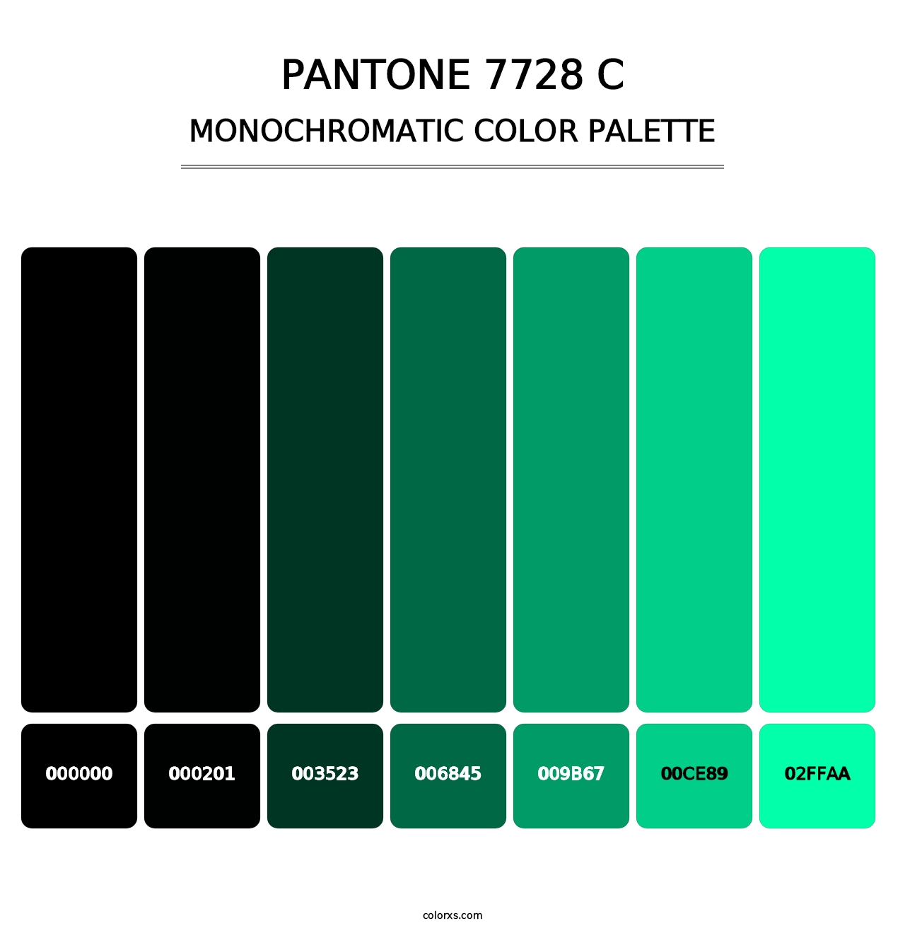 PANTONE 7728 C - Monochromatic Color Palette