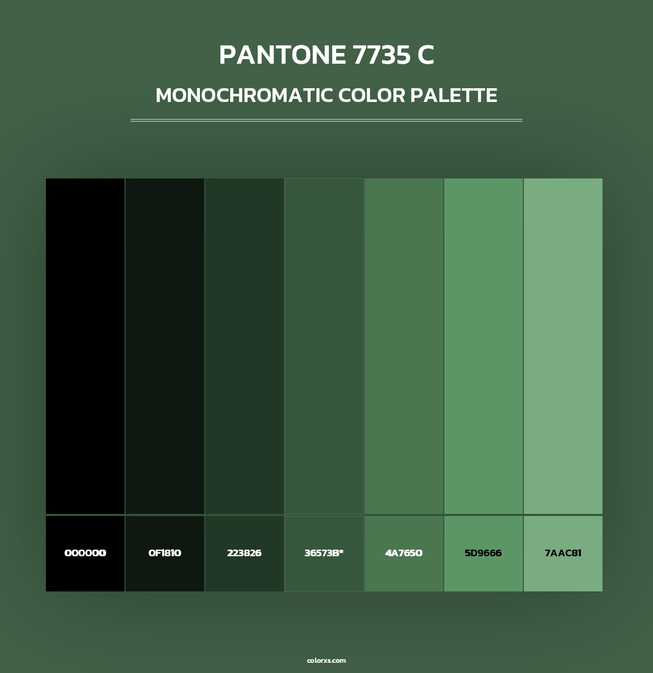 PANTONE 7735 C - Monochromatic Color Palette