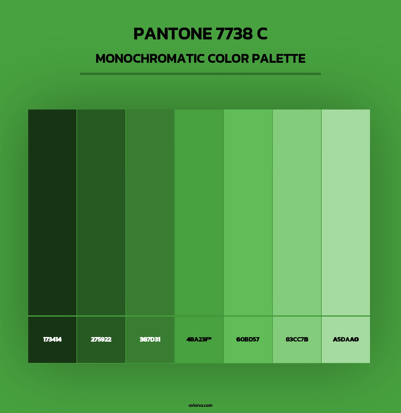 PANTONE 7738 C - Monochromatic Color Palette