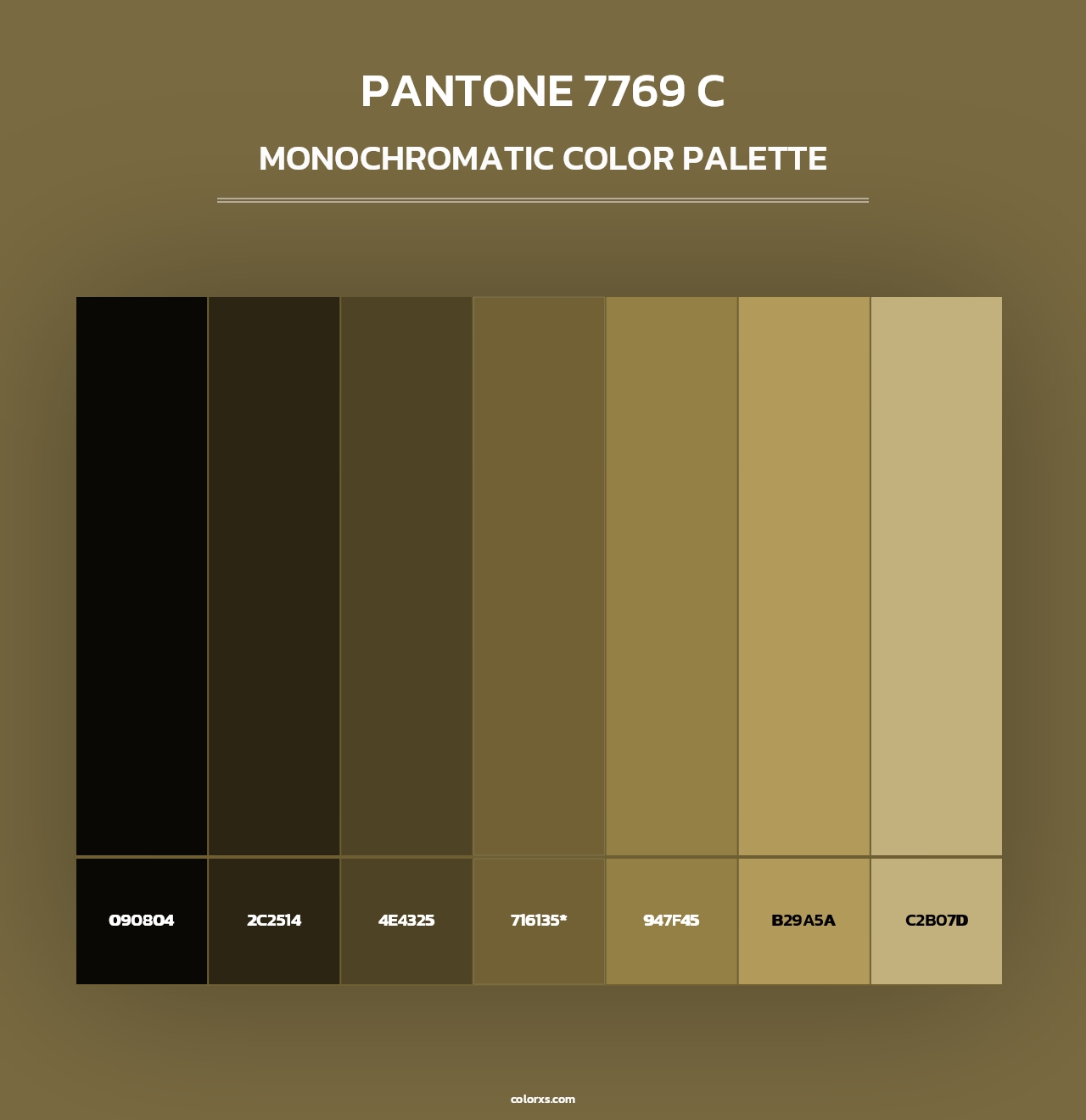 PANTONE 7769 C - Monochromatic Color Palette