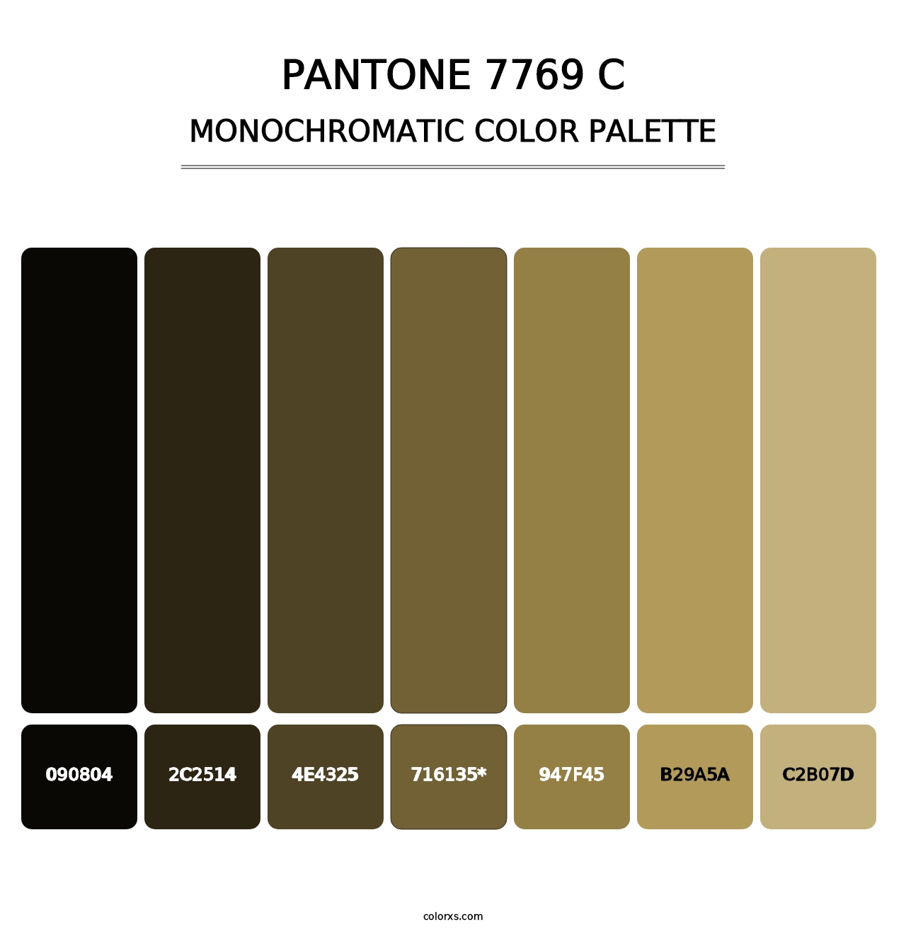PANTONE 7769 C - Monochromatic Color Palette