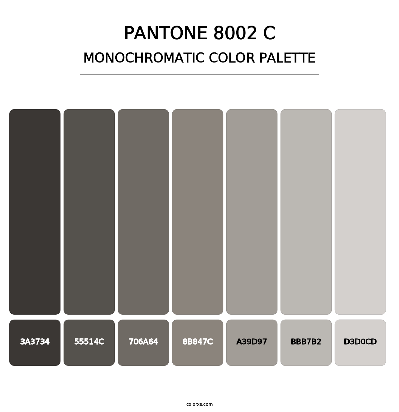 PANTONE 8002 C - Monochromatic Color Palette