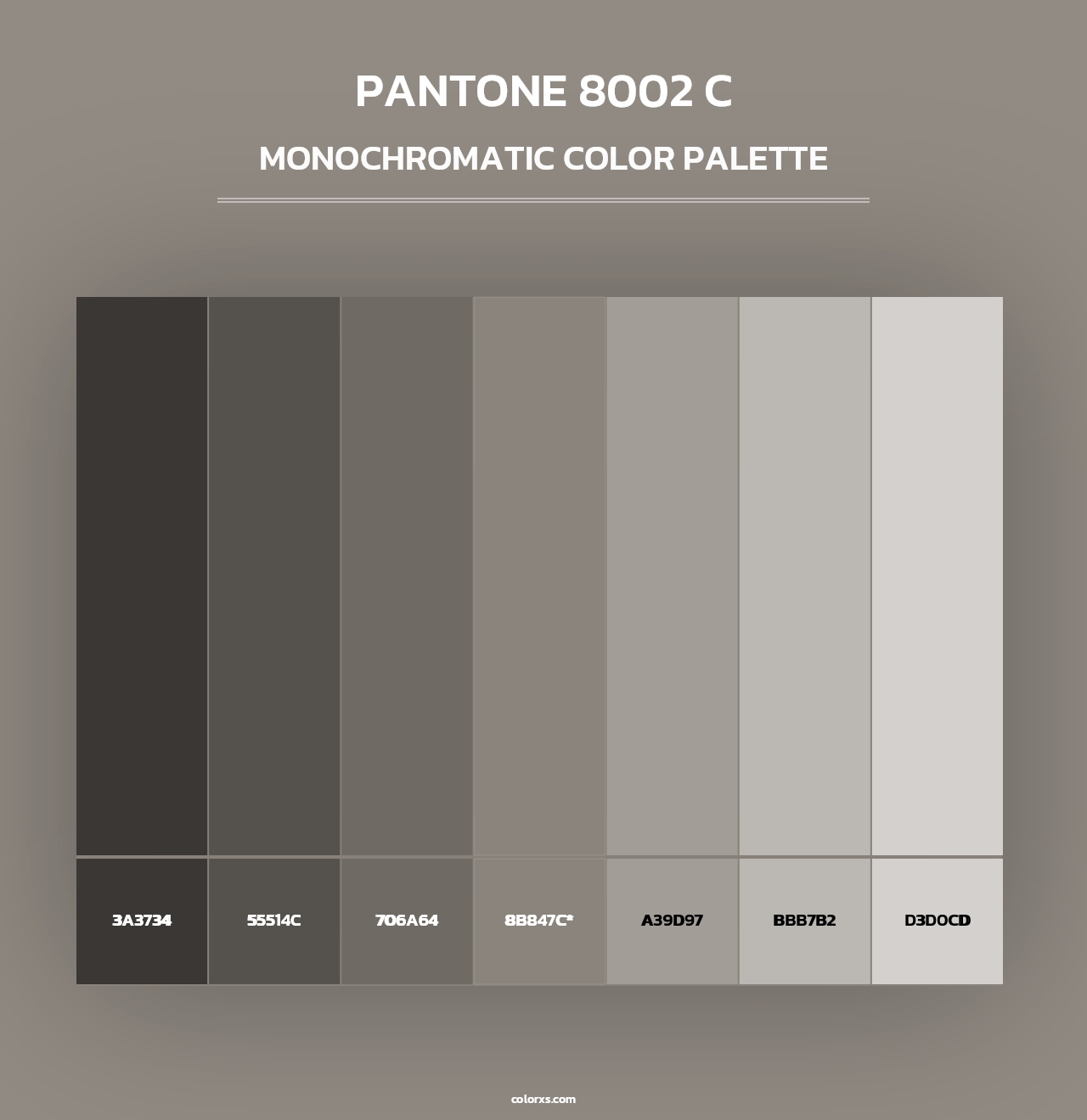 PANTONE 8002 C - Monochromatic Color Palette