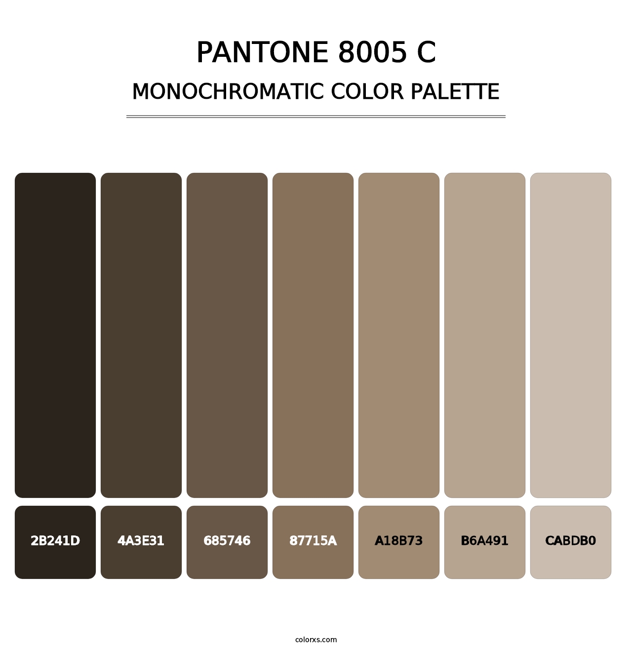 PANTONE 8005 C - Monochromatic Color Palette