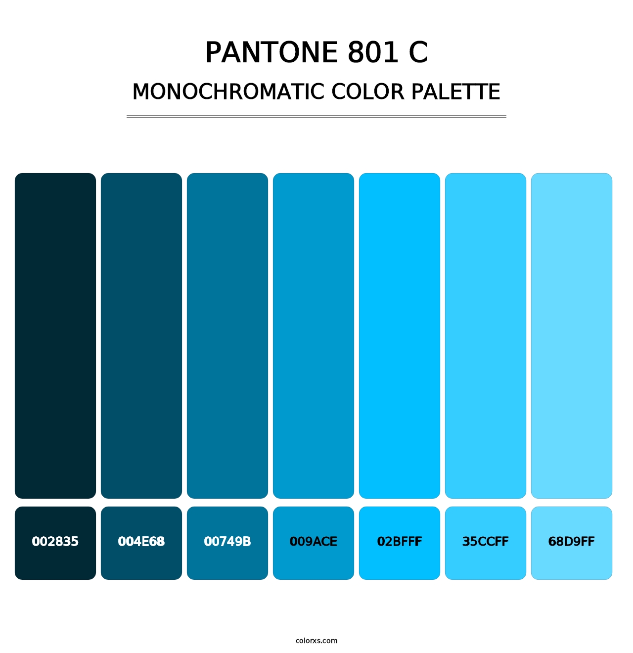 PANTONE 801 C - Monochromatic Color Palette