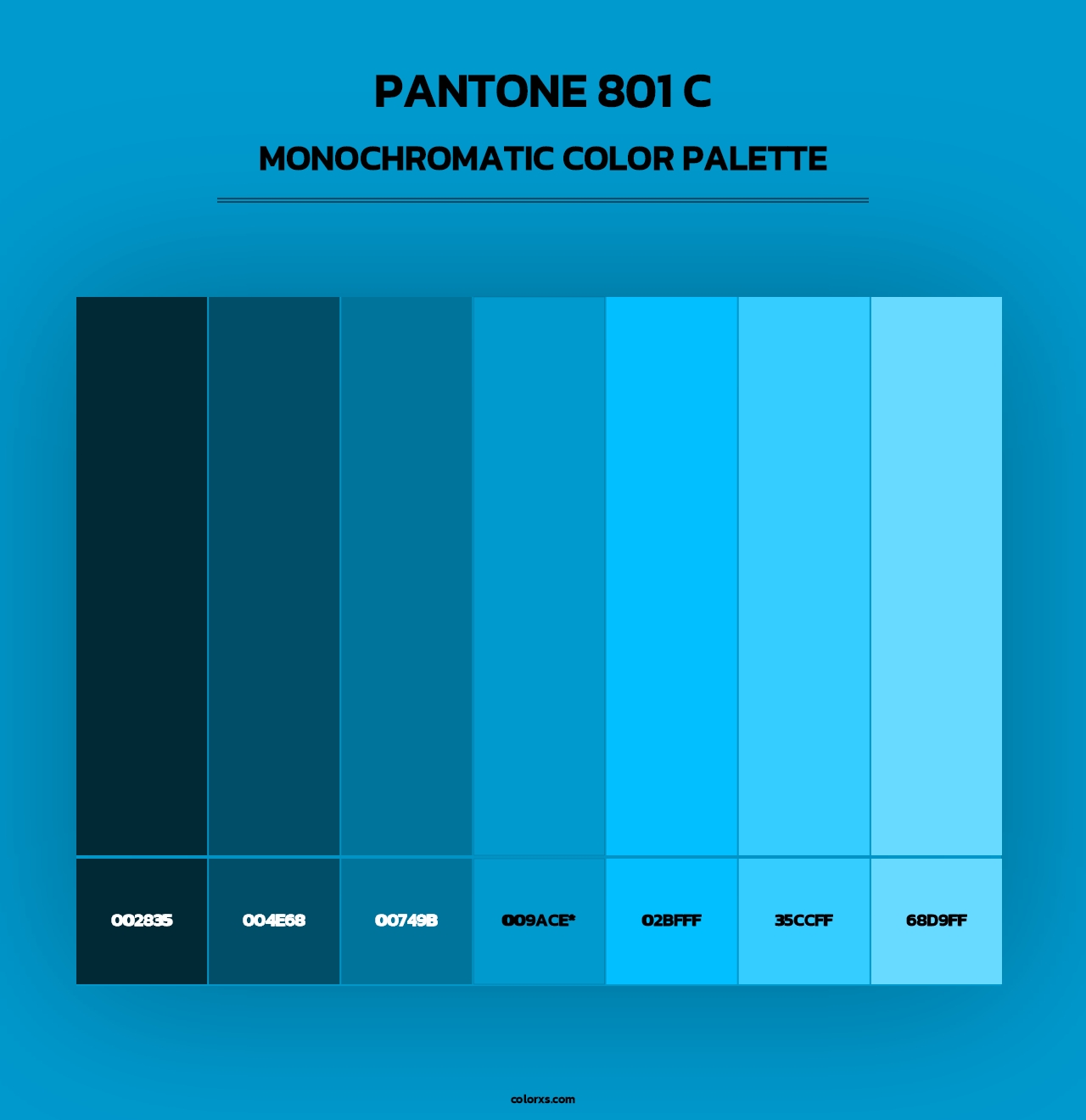 PANTONE 801 C - Monochromatic Color Palette