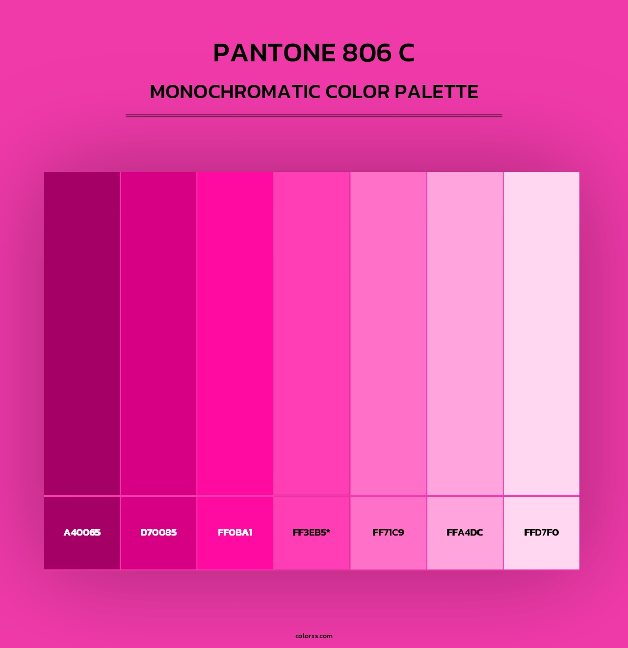 PANTONE 806 C - Monochromatic Color Palette
