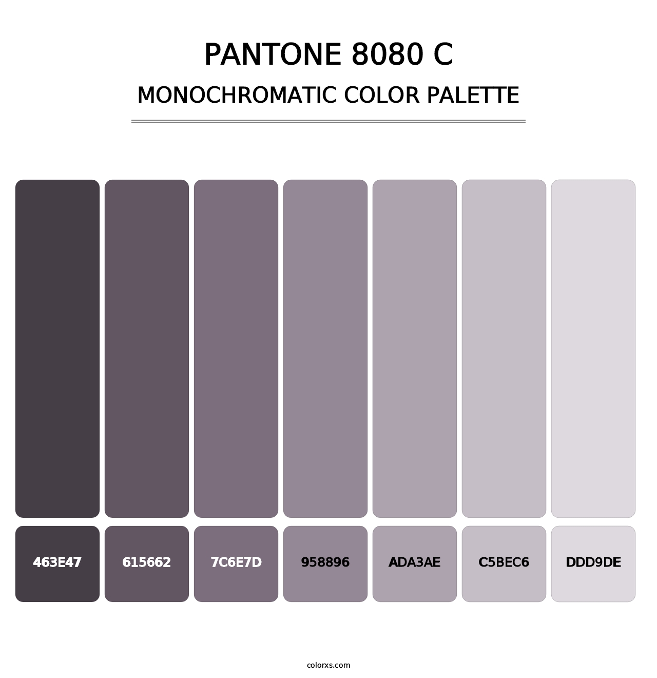 PANTONE 8080 C - Monochromatic Color Palette