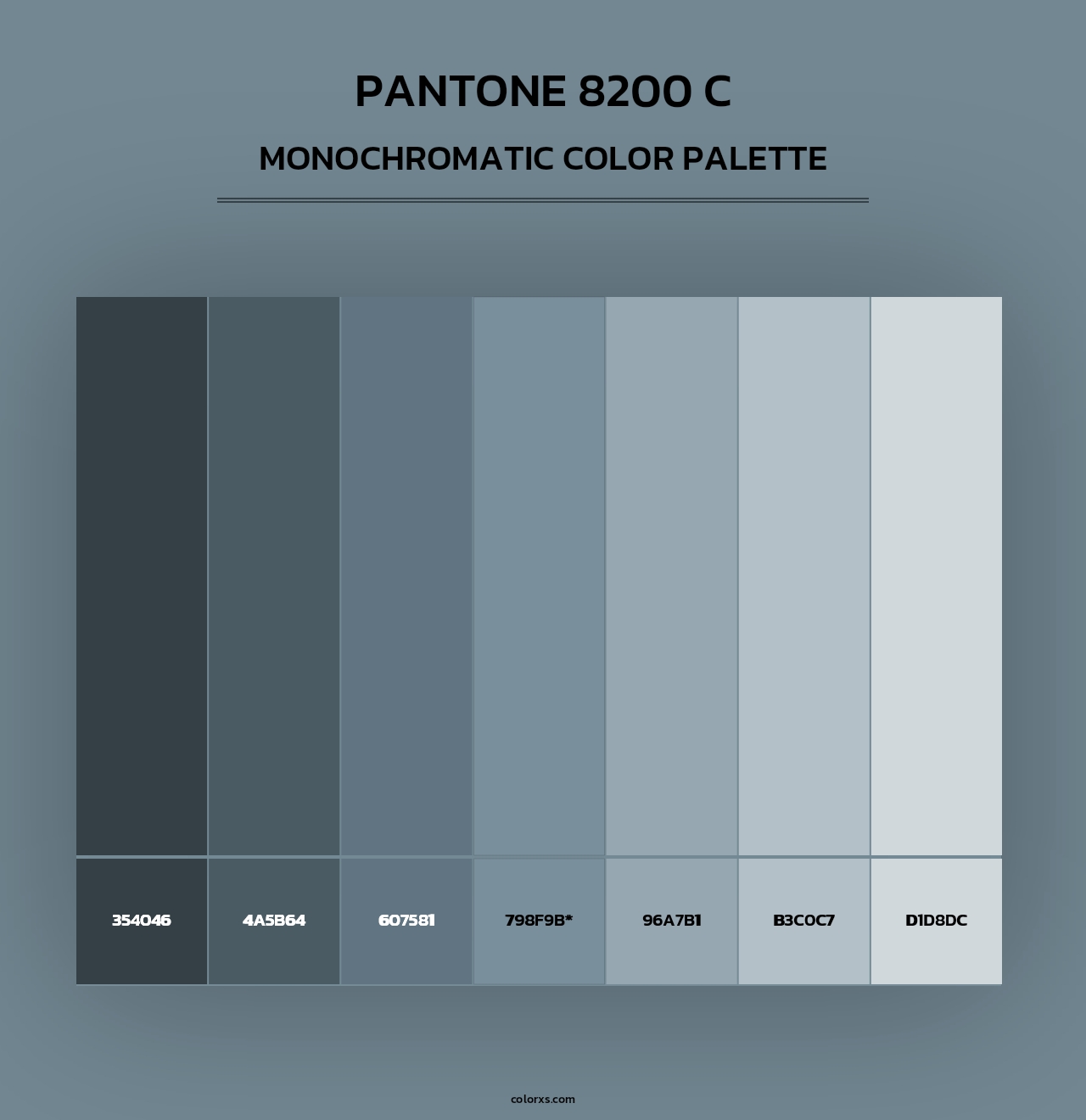 PANTONE 8200 C - Monochromatic Color Palette