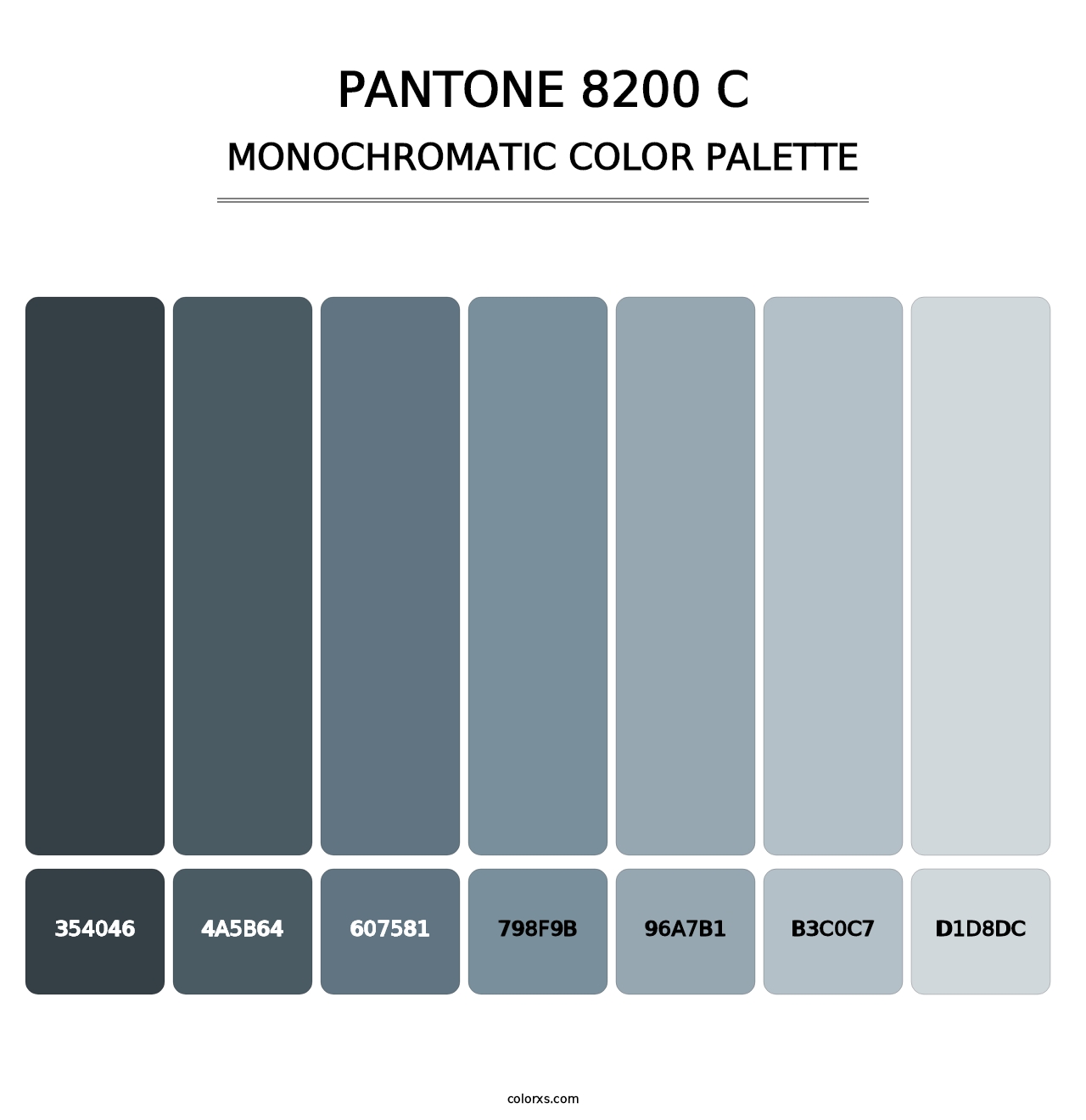 PANTONE 8200 C - Monochromatic Color Palette