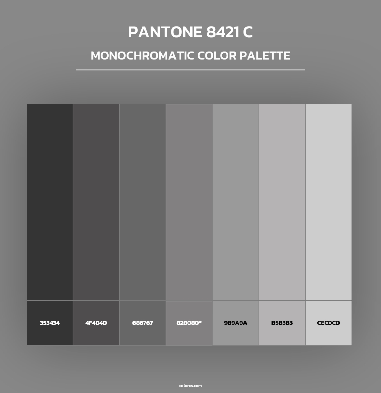 PANTONE 8421 C - Monochromatic Color Palette
