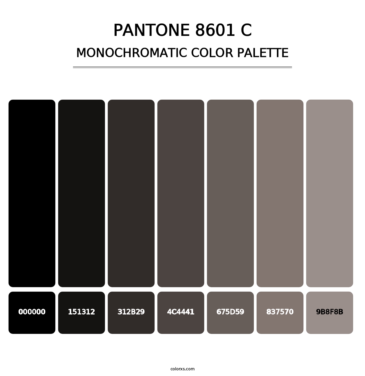 PANTONE 8601 C - Monochromatic Color Palette