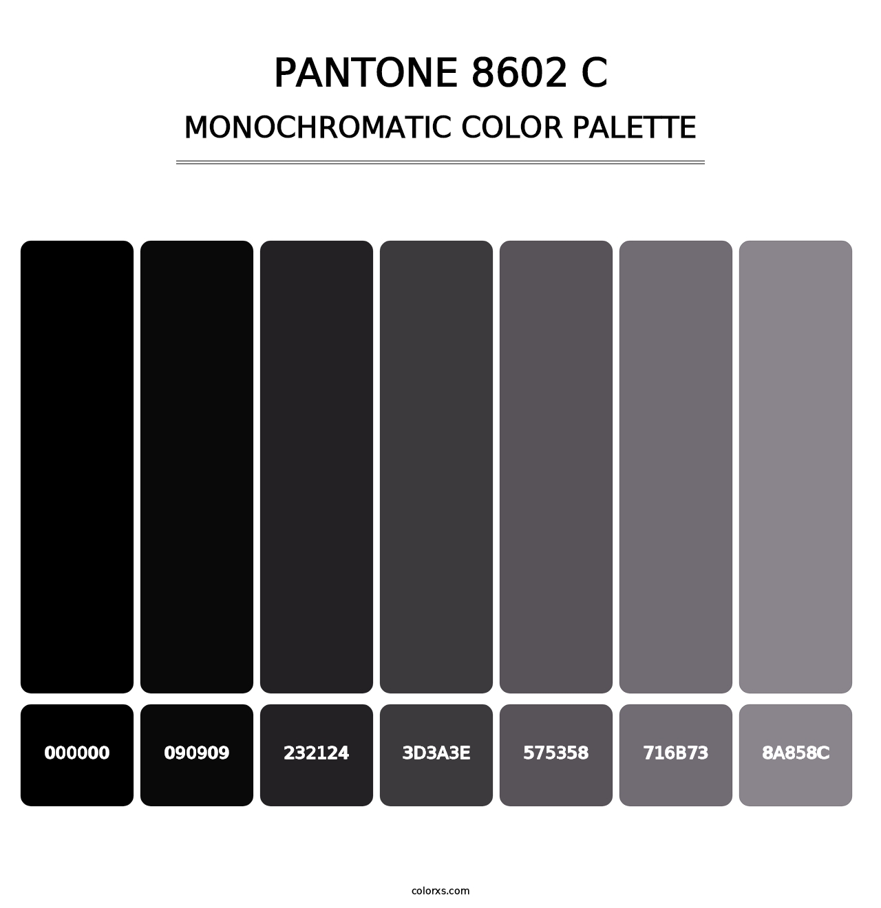 PANTONE 8602 C - Monochromatic Color Palette
