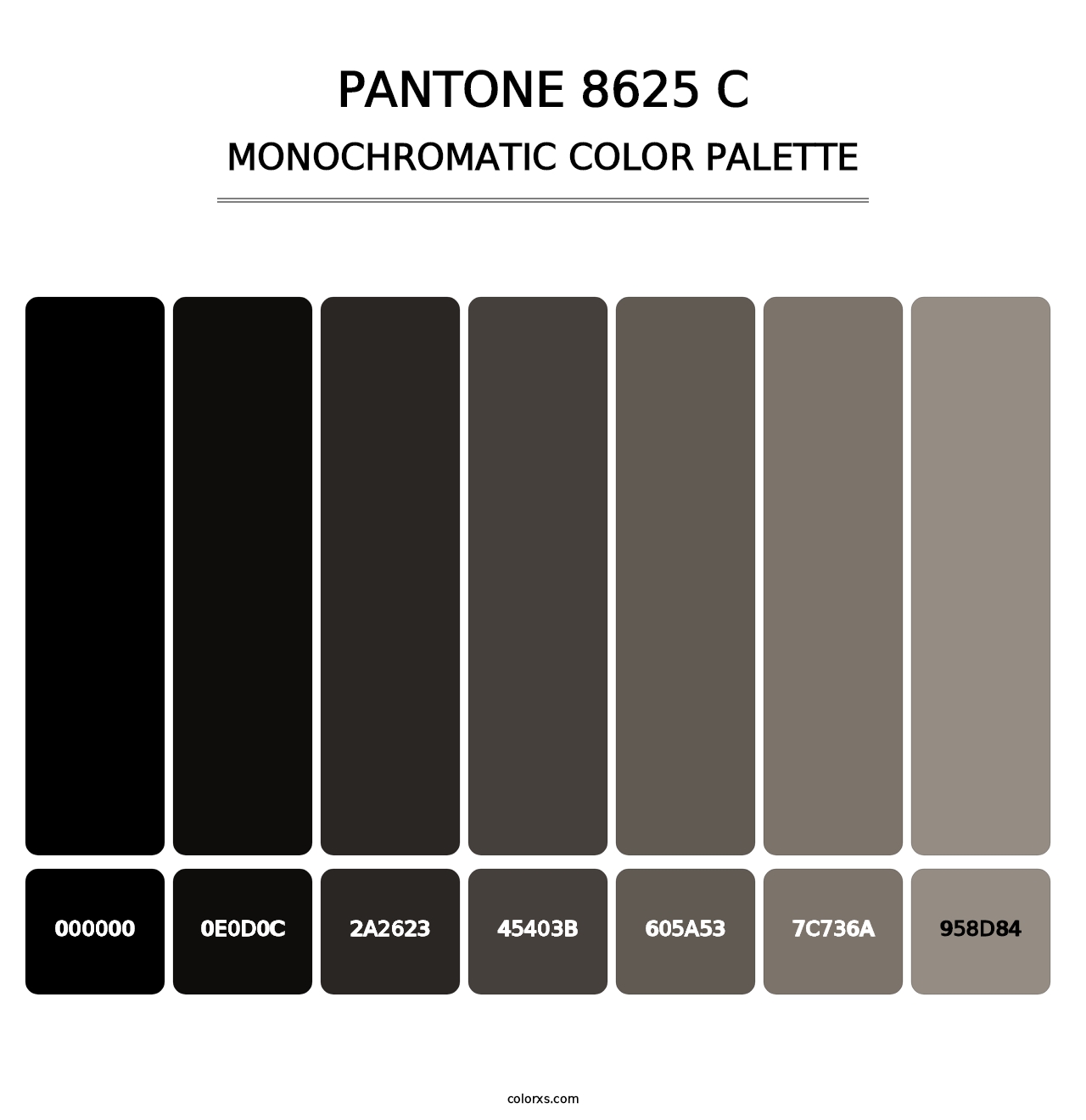 PANTONE 8625 C - Monochromatic Color Palette