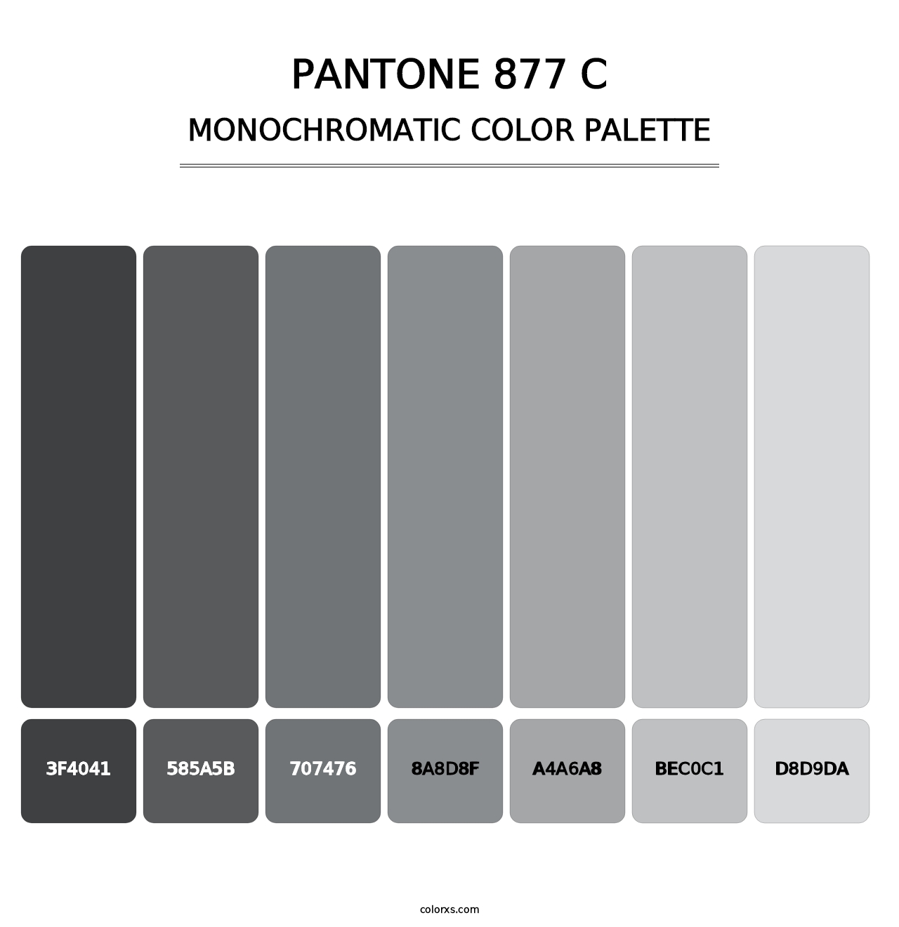 PANTONE 877 C - Monochromatic Color Palette