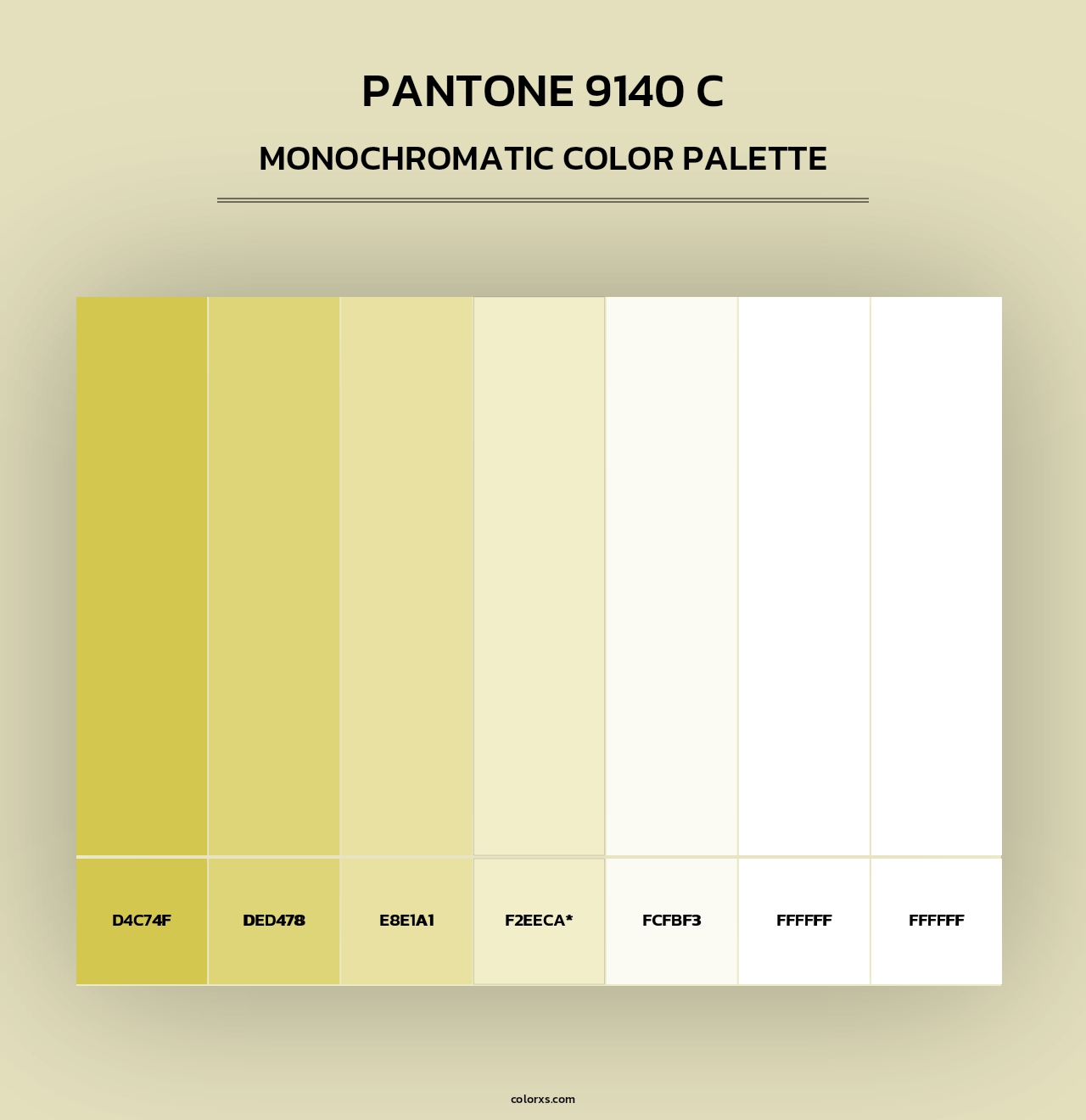 PANTONE 9140 C - Monochromatic Color Palette