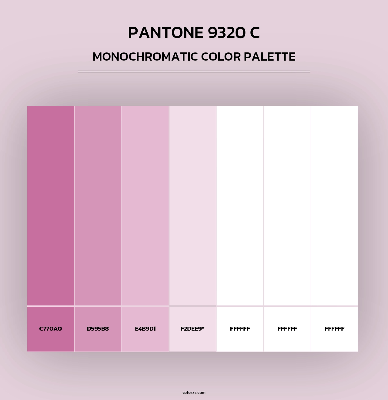PANTONE 9320 C - Monochromatic Color Palette
