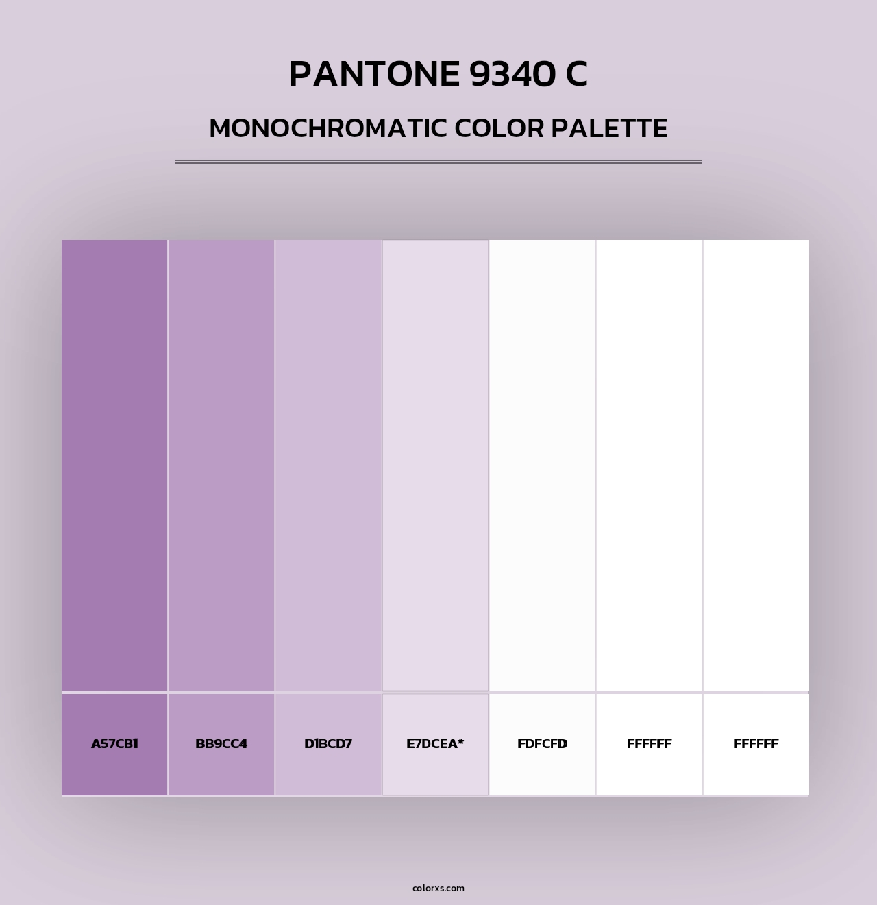 PANTONE 9340 C - Monochromatic Color Palette