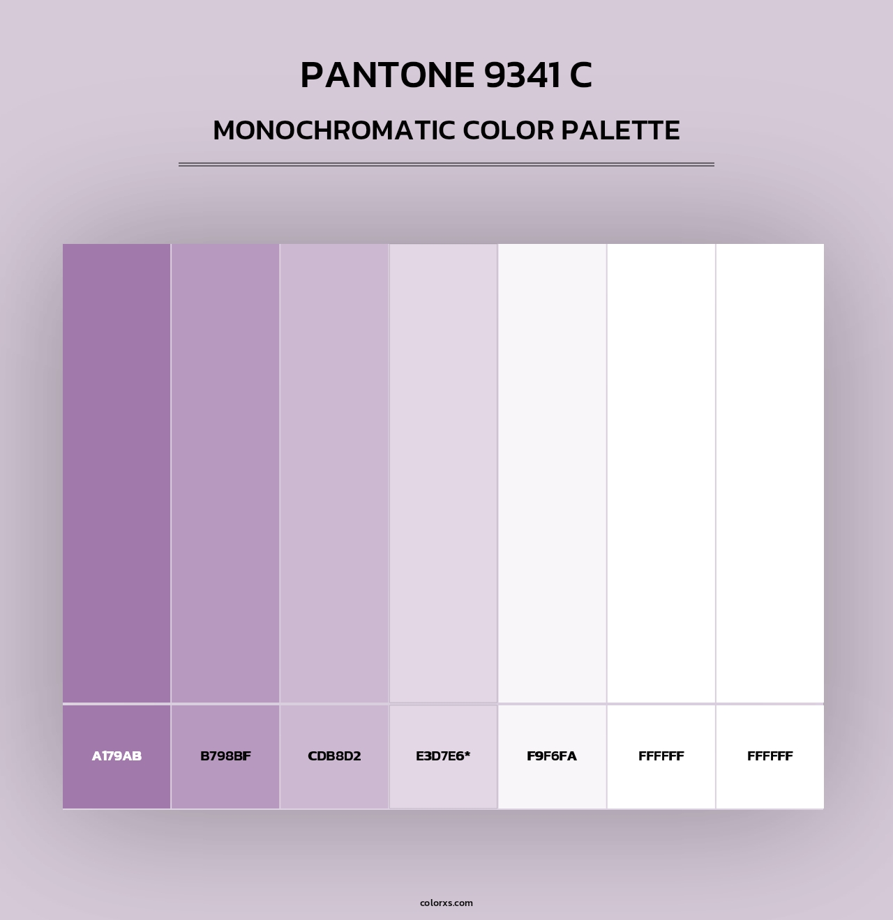 PANTONE 9341 C - Monochromatic Color Palette