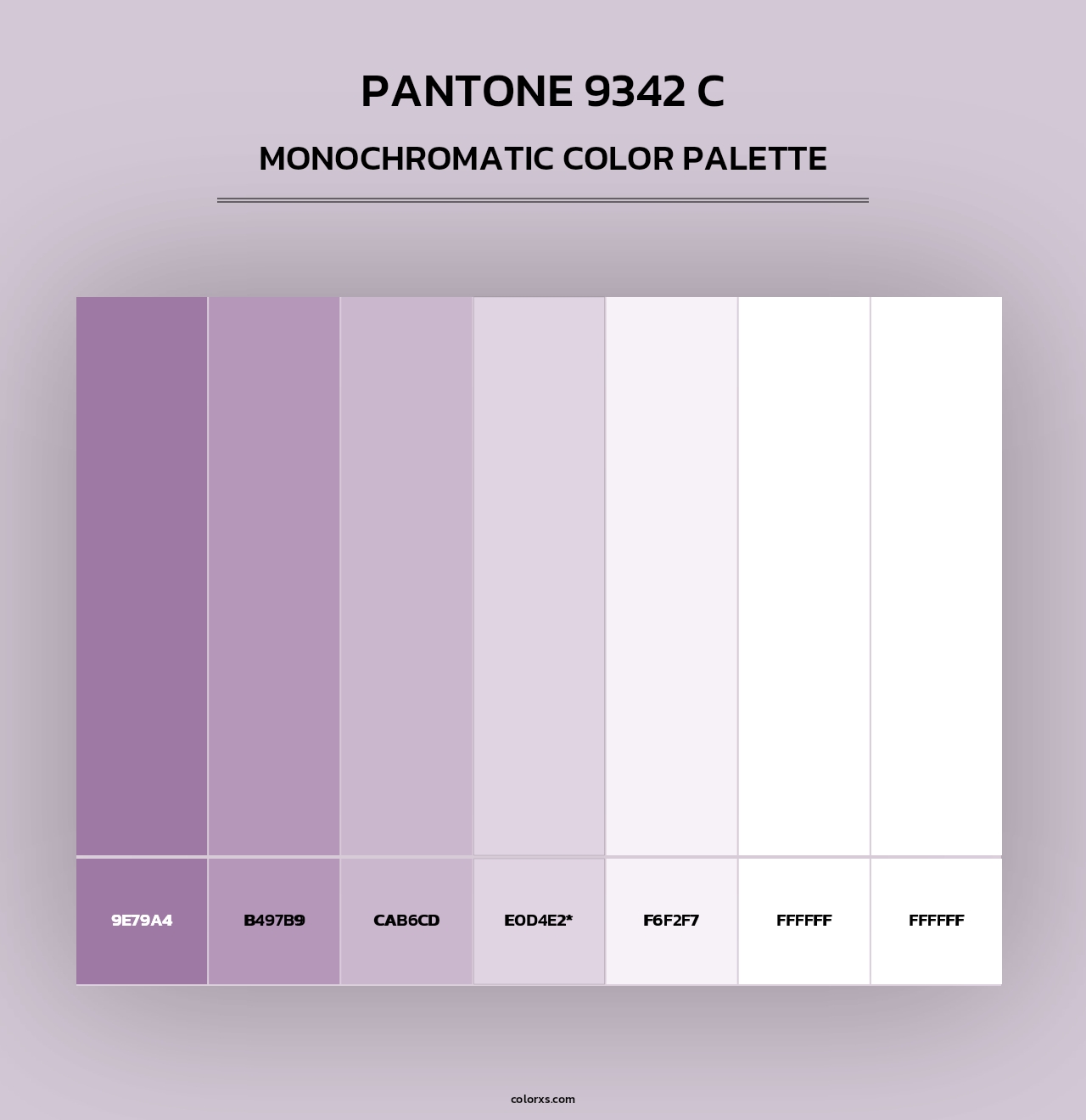 PANTONE 9342 C - Monochromatic Color Palette