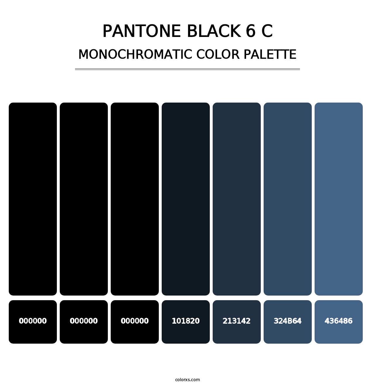 PANTONE Black 6 C - Monochromatic Color Palette