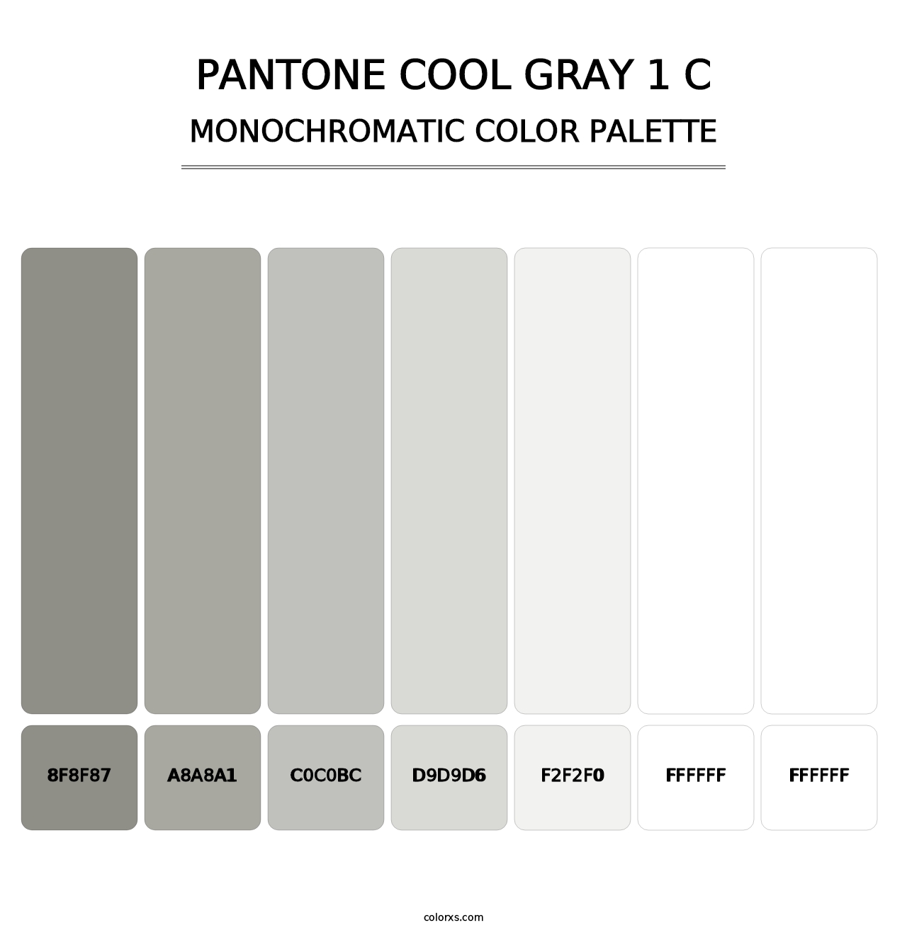 PANTONE Cool Gray 1 C - Monochromatic Color Palette