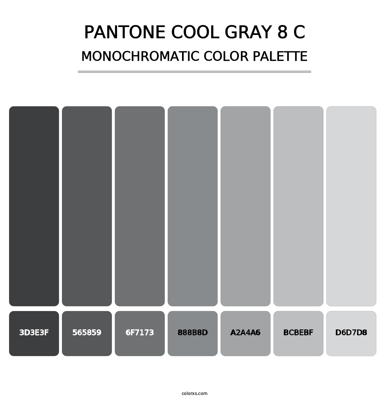 PANTONE Cool Gray 8 C - Monochromatic Color Palette