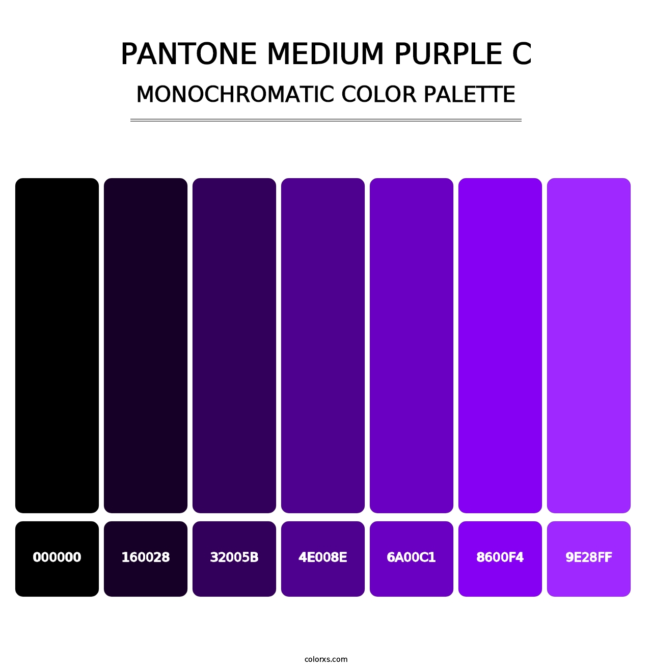 PANTONE Medium Purple C - Monochromatic Color Palette