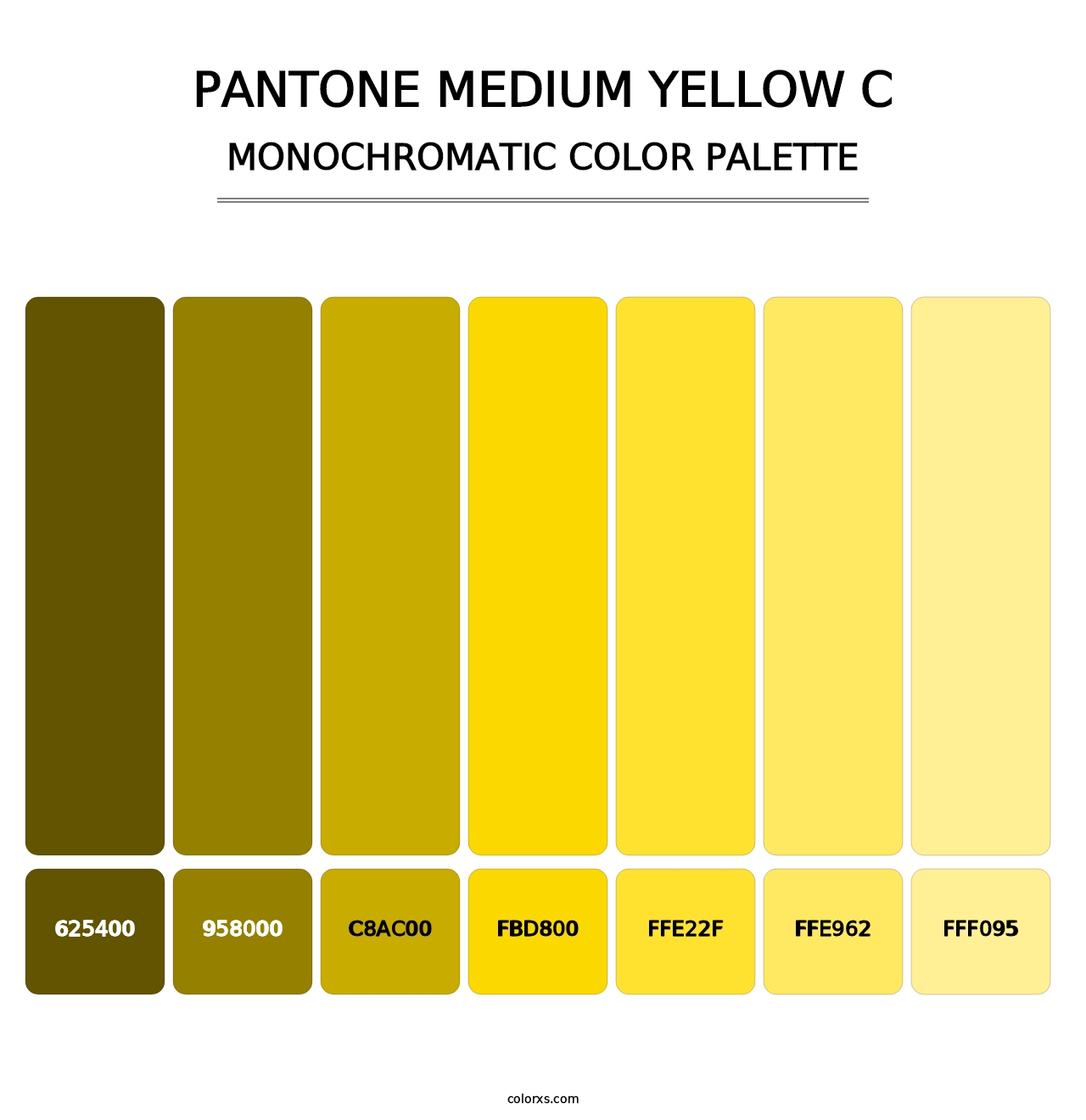 PANTONE Medium Yellow C - Monochromatic Color Palette