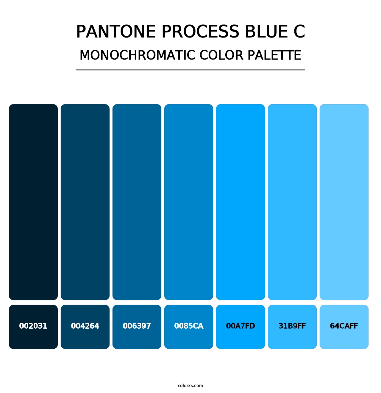 PANTONE Process Blue C - Monochromatic Color Palette