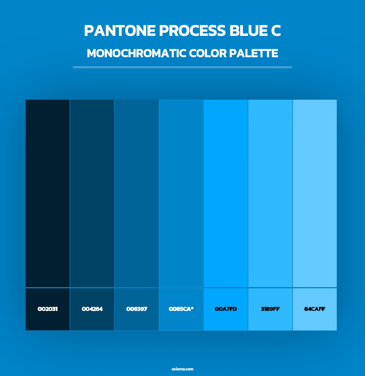 PANTONE Process Blue C - Monochromatic Color Palette