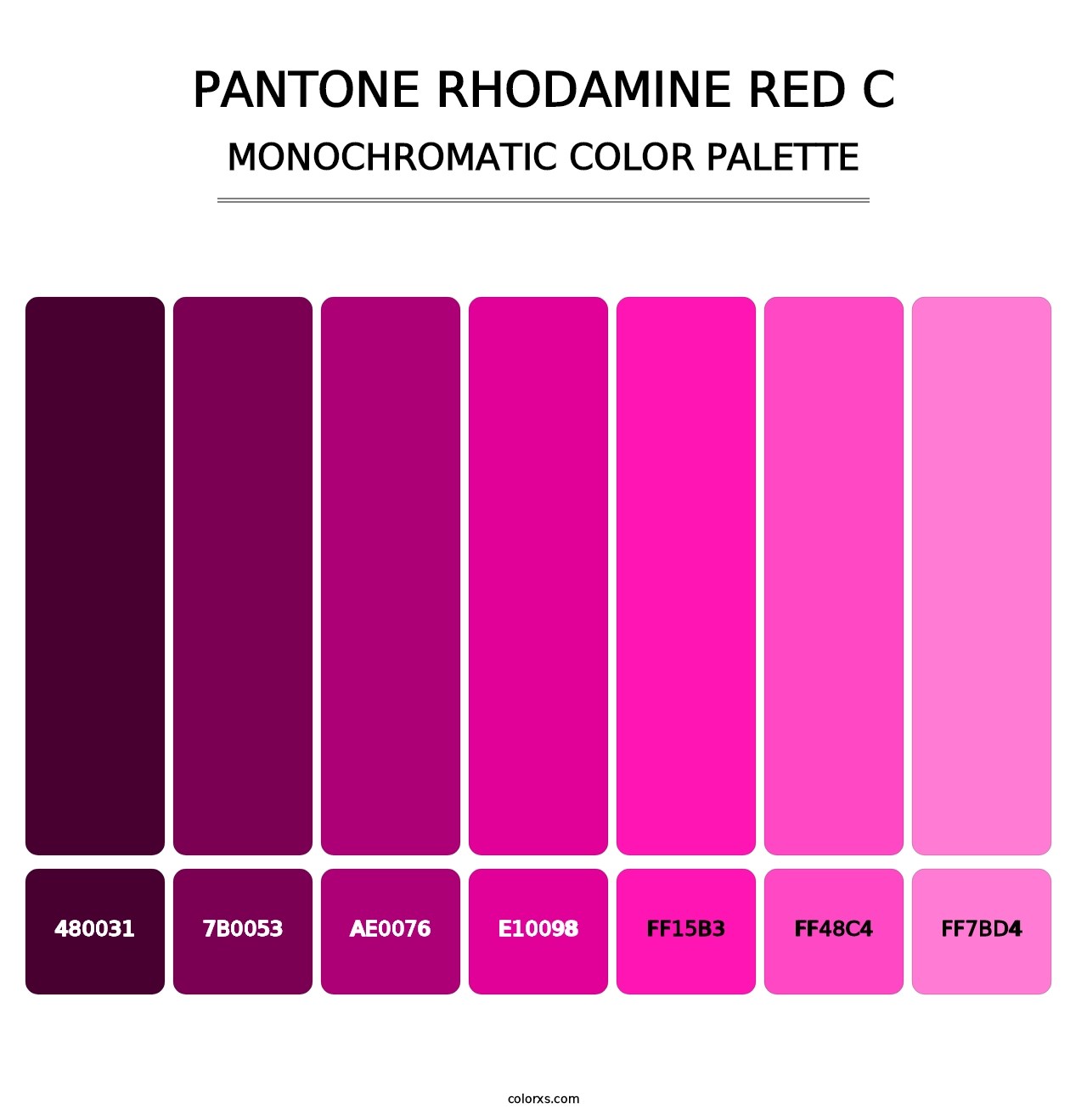 PANTONE Rhodamine Red C - Monochromatic Color Palette