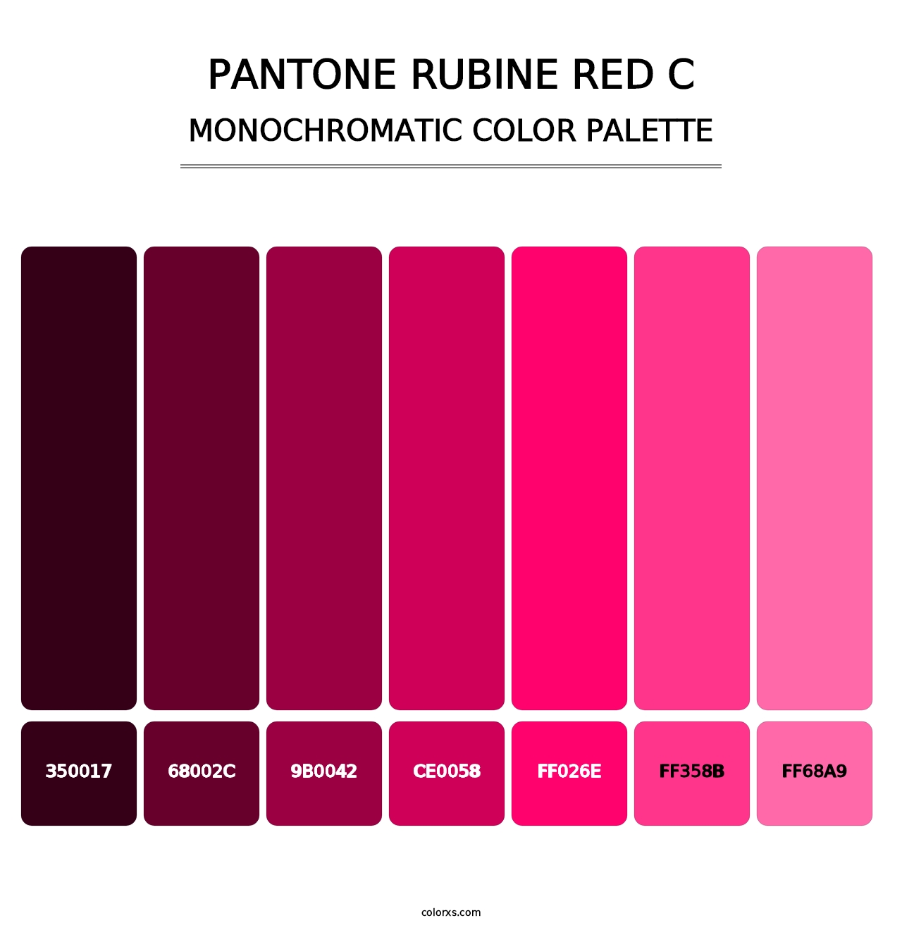 PANTONE Rubine Red C - Monochromatic Color Palette