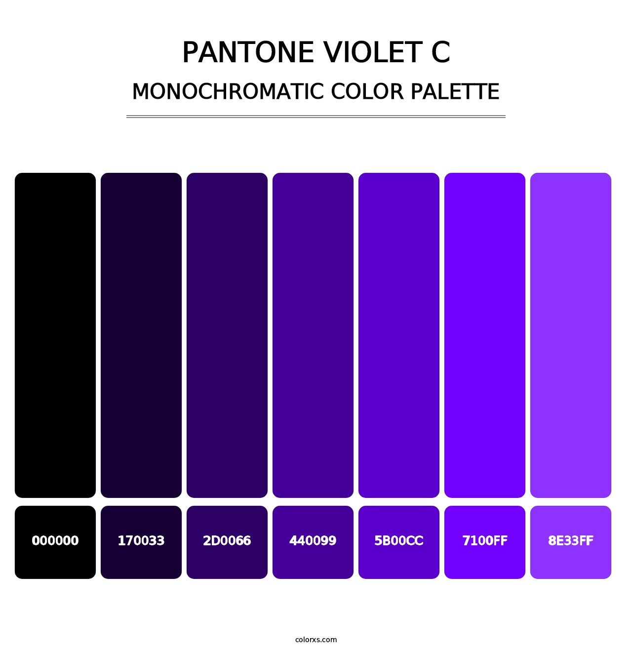 PANTONE Violet C - Monochromatic Color Palette
