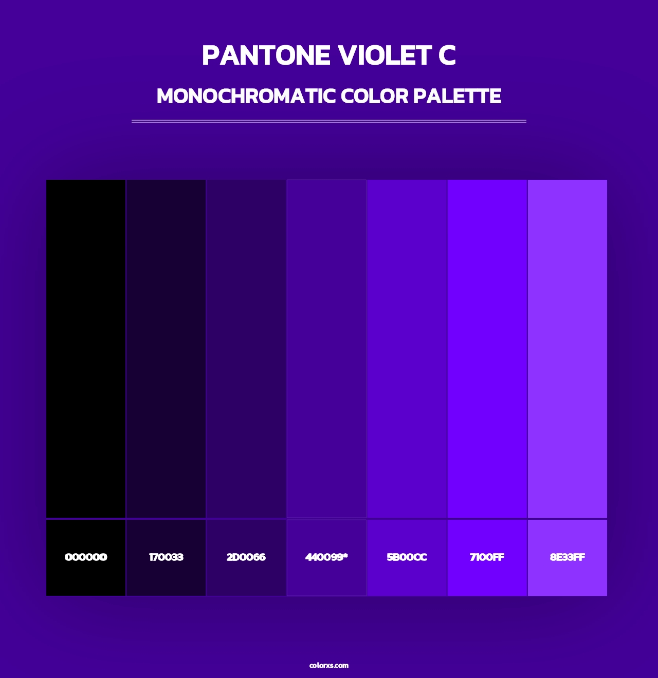 PANTONE Violet C - Monochromatic Color Palette