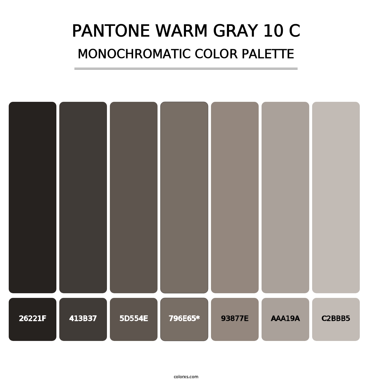 PANTONE Warm Gray 10 C - Monochromatic Color Palette