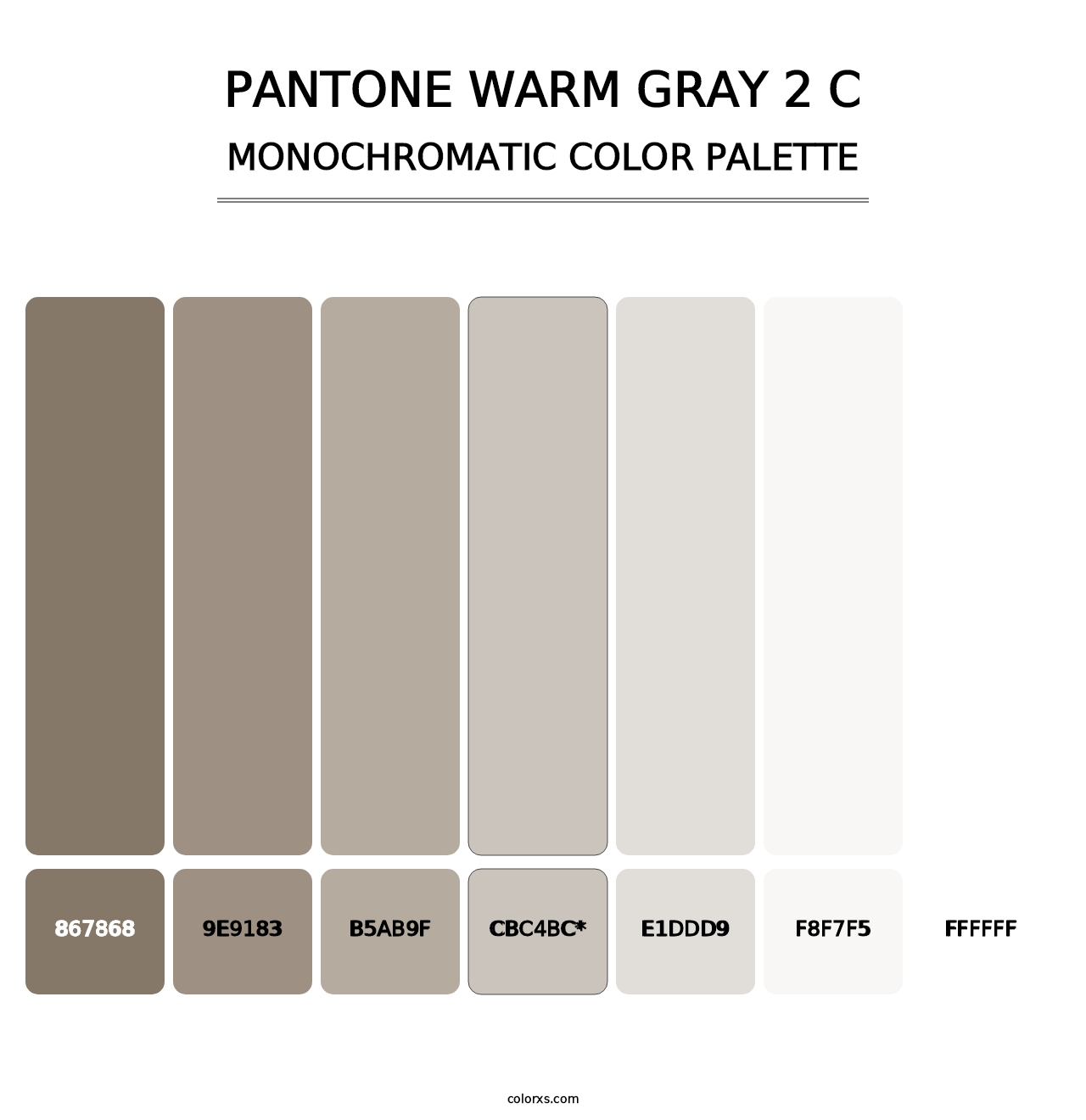 PANTONE Warm Gray 2 C - Monochromatic Color Palette