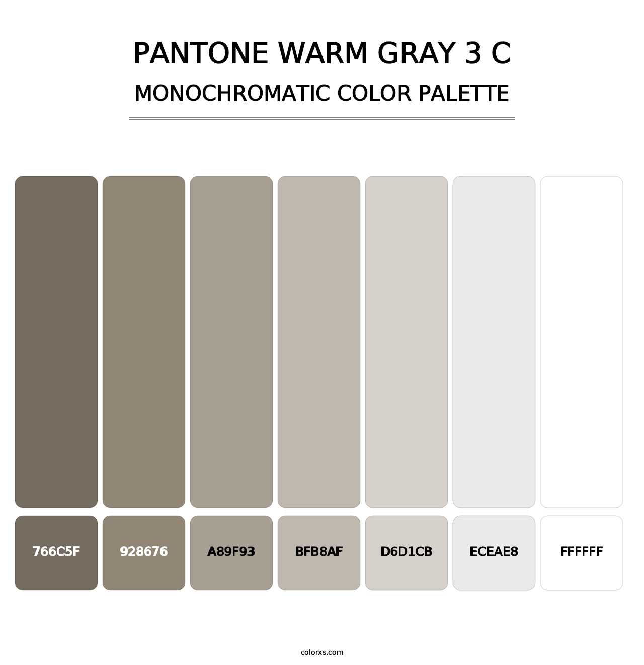 PANTONE Warm Gray 3 C - Monochromatic Color Palette
