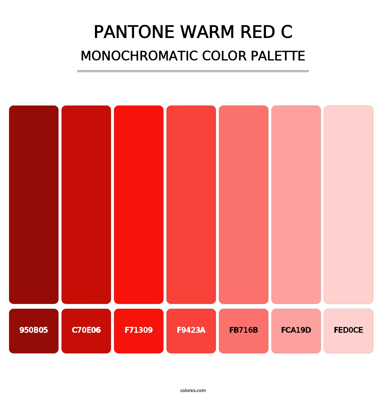 PANTONE Warm Red C - Monochromatic Color Palette
