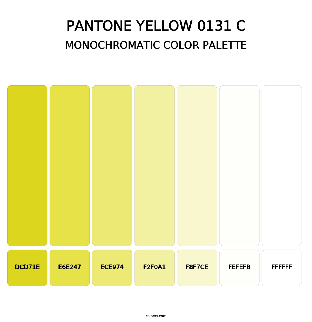 PANTONE Yellow 0131 C - Monochromatic Color Palette