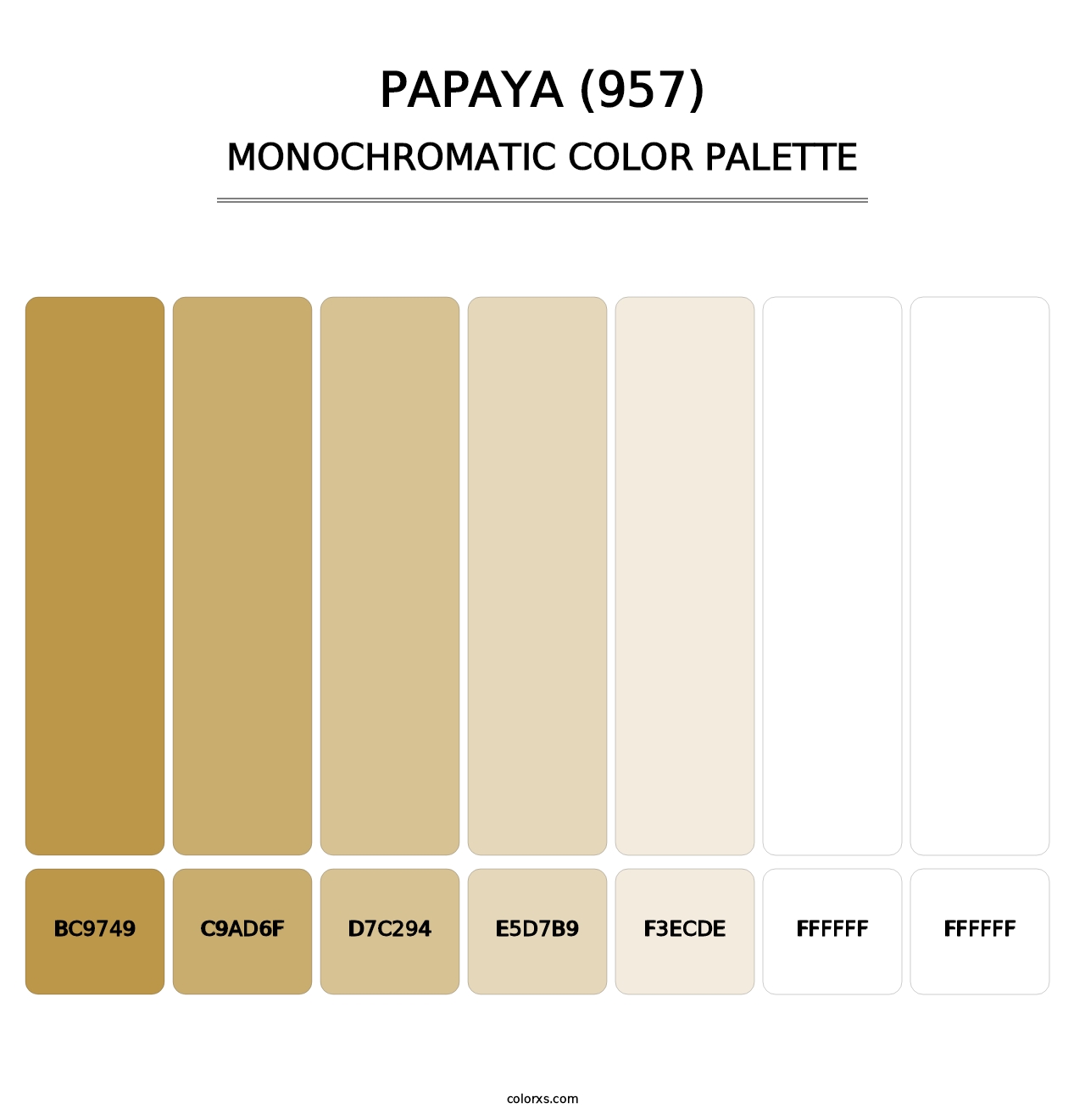 Papaya (957) - Monochromatic Color Palette