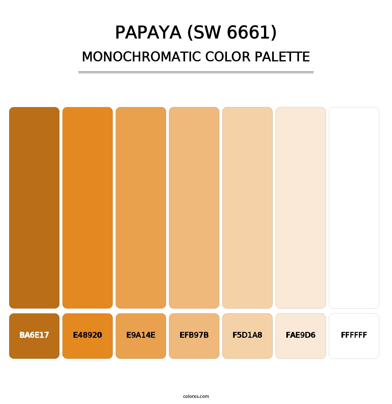Papaya (SW 6661) - Monochromatic Color Palette