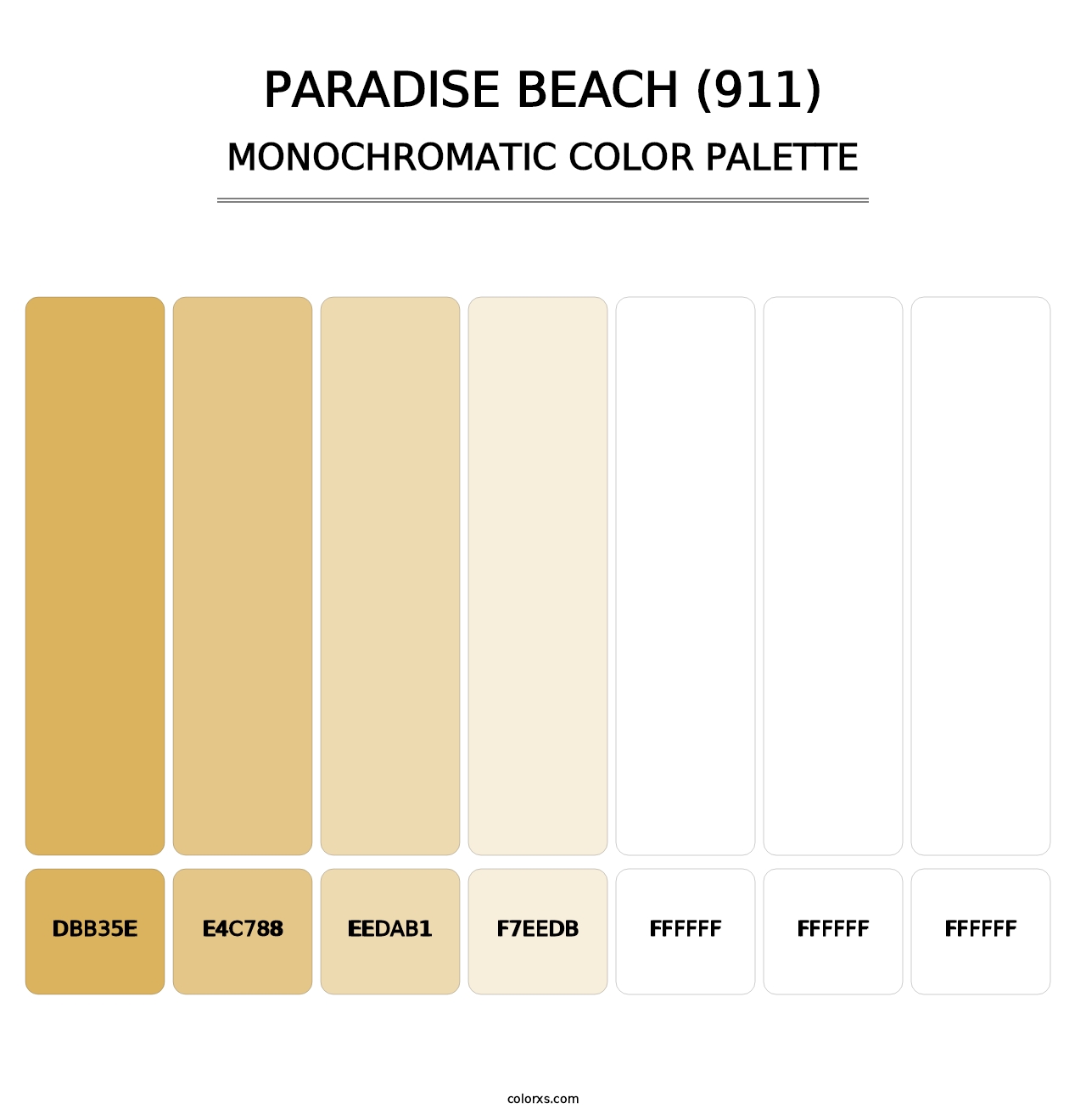 Paradise Beach (911) - Monochromatic Color Palette