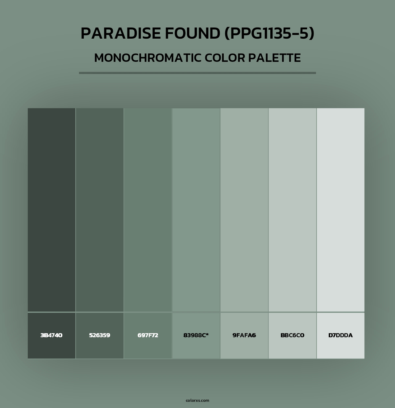 Paradise Found (PPG1135-5) - Monochromatic Color Palette