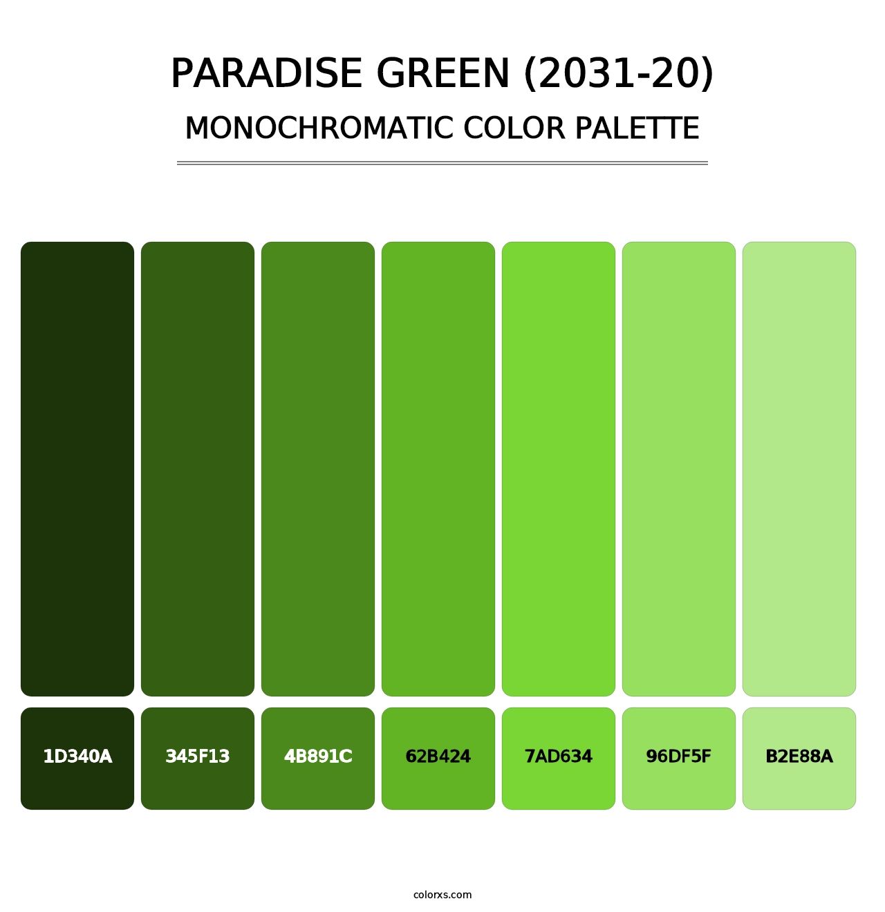 Paradise Green (2031-20) - Monochromatic Color Palette