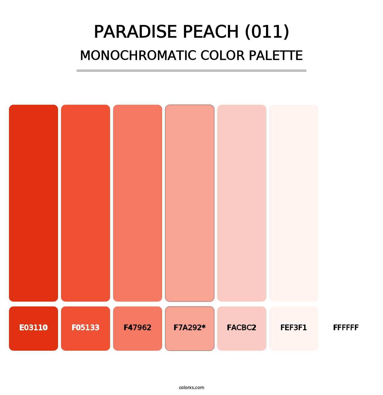 Paradise Peach (011) - Monochromatic Color Palette
