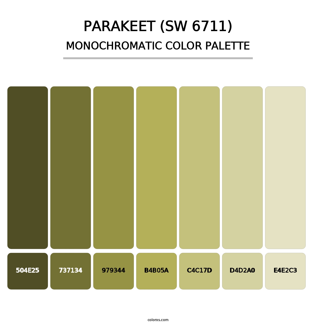 Parakeet (SW 6711) - Monochromatic Color Palette